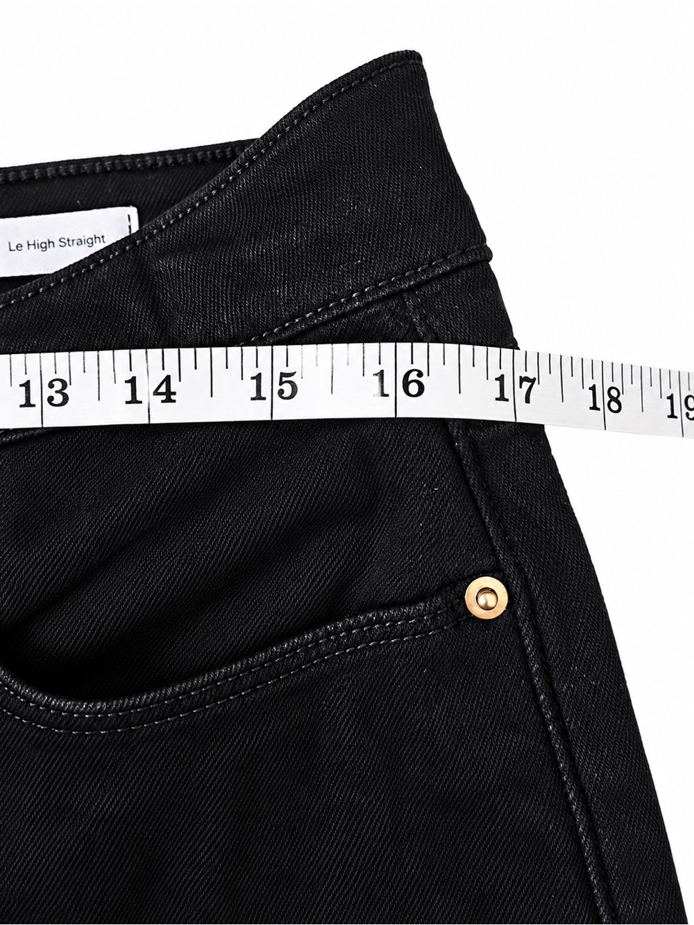 NWOT FRAME Women’s Le High Straight Film Noir Black Jeans - Size 34 High Rise - Picture 4 of 5